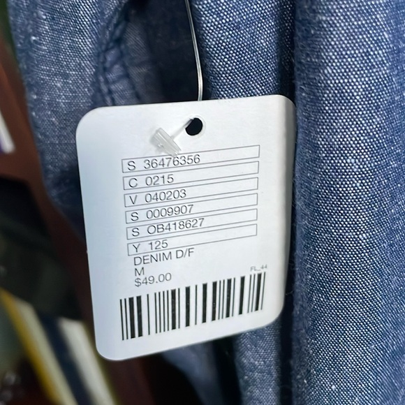 Men’s long sleeved button down denim shirt size M - Picture 6 of 9